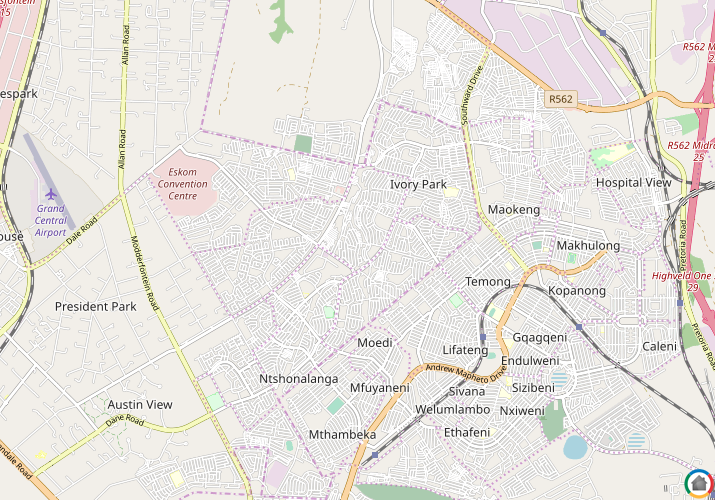 Map location of Ivory Park